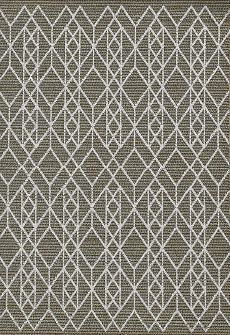 7' X 9' Gray Geometric Indoor Outdoor Area Rug