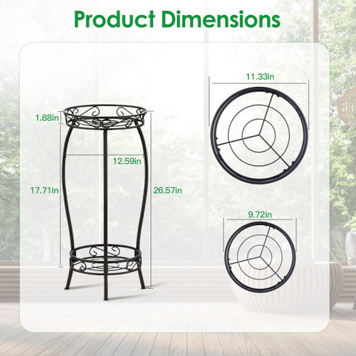 2-Tier Tall Plant Stand 26.57IN in 