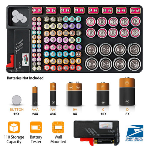 Battery Organizer Storage Case 