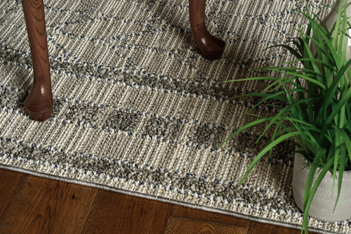 8' X 10' Gray Striped Indoor Outdoor Area Rug