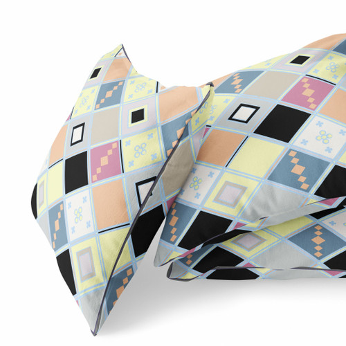 26" X 26" Yellow And Pink Broadcloth Floral Throw Pillow