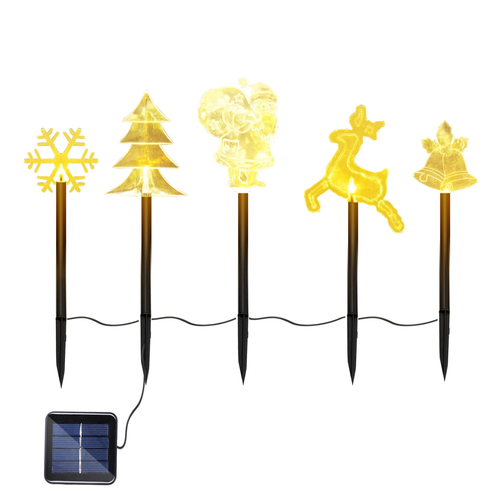 5Pcs Mixed Christmas Decoration Light Solar Stake Light 