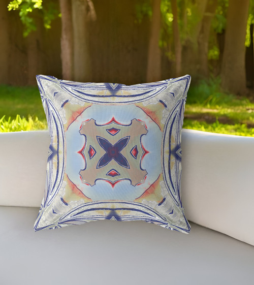 16"x16" Muted Green Orange Zippered Broadcloth Geometric Throw Pillow