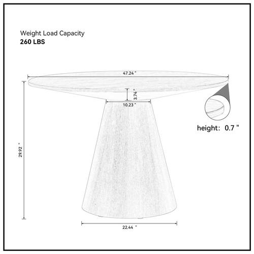 Round Modern Walnut Dining Table