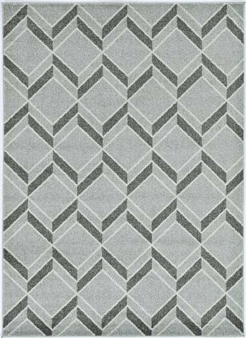 7' X 10' Gray Geometric Indoor Outdoor Area Rug