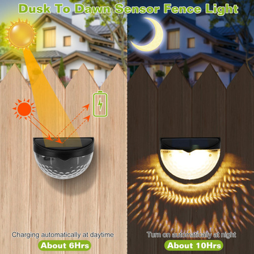 4Pcs Solar Fence Lights