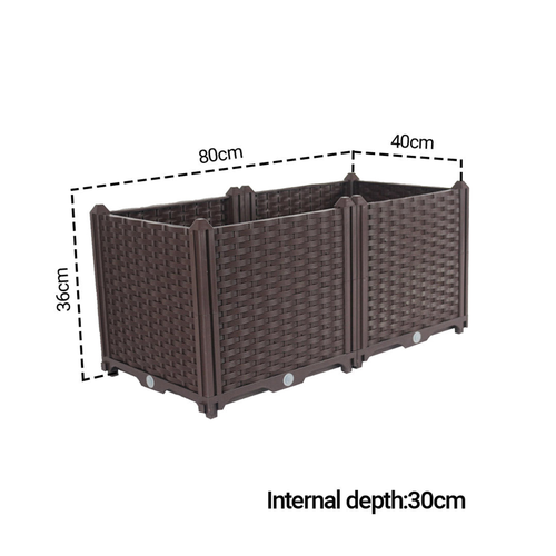 Raised Planter Box Vegetable Herb Flower Outdoor Plastic Plants Garden Bed Deepen