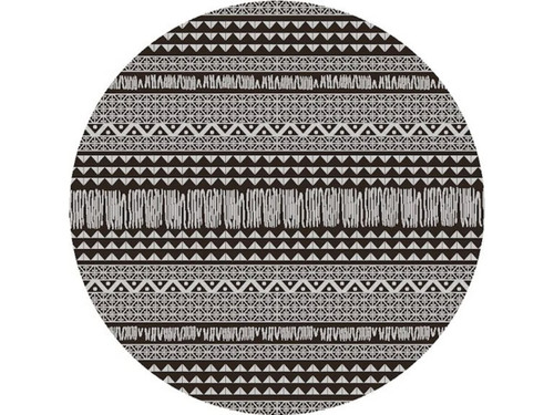 8' Round Charcoal Southwestern Indoor Outdoor Area Rug