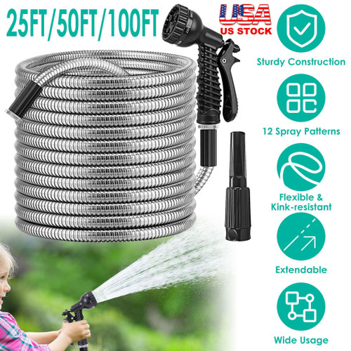 25FT/50FT/100FT Heavy Duty Stainless Steel Garden