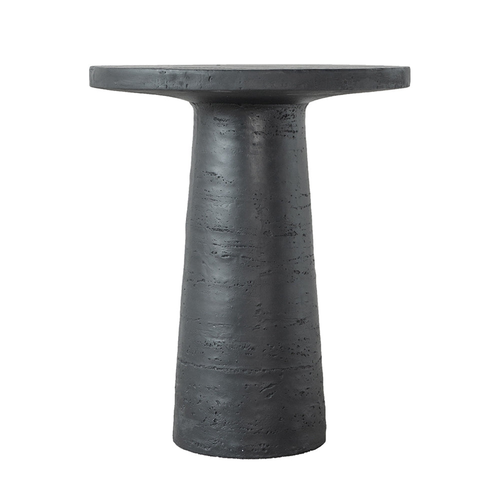 Black Round Side Table with Pedestal Base