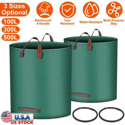 2Pcs 26.42Gallons Round Garden Waste Bags