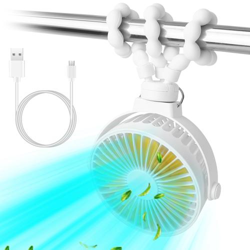 Portable Baby Stroller Fan Rechargeable Handheld Fan 