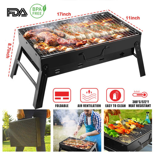Portable BBQ Grill Foldable Charcoal Grill Lightweight 