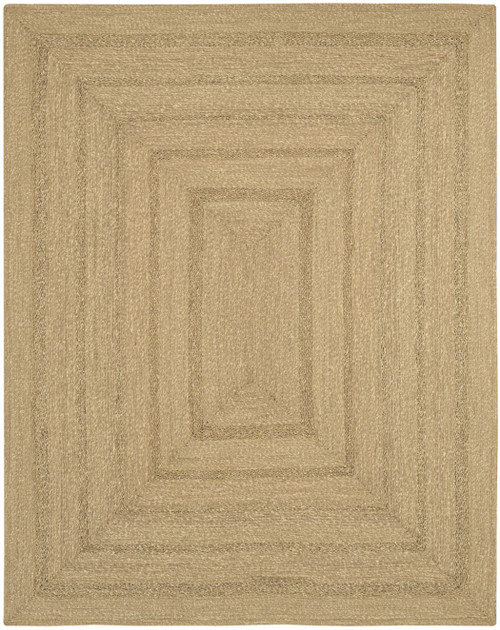 8' X 10' Natural And Brown Handmade Indoor Outdoor Area Rug
