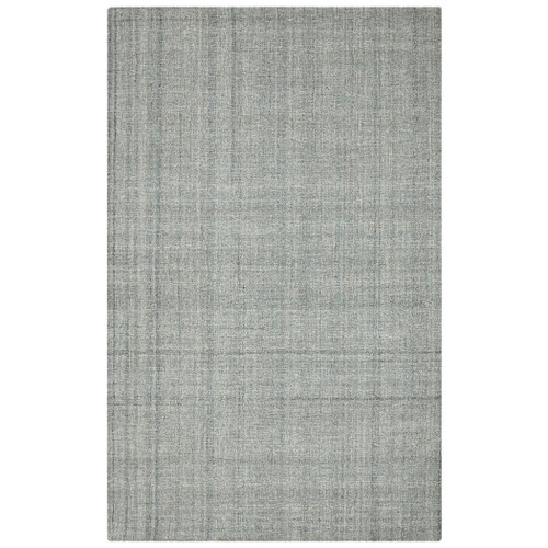 8' X 10' Gray Blue And Ivory Wool Plaid Hand Tufted Area Rug