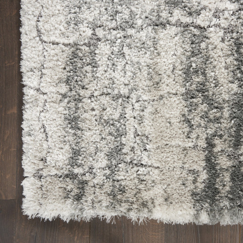 4' X 6' Charcoal and Ivory Abstract Shag Area Rug