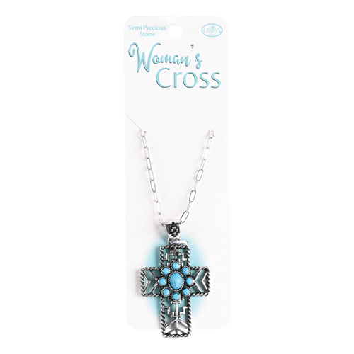 Necklace Turquoise Concho Cross 20L