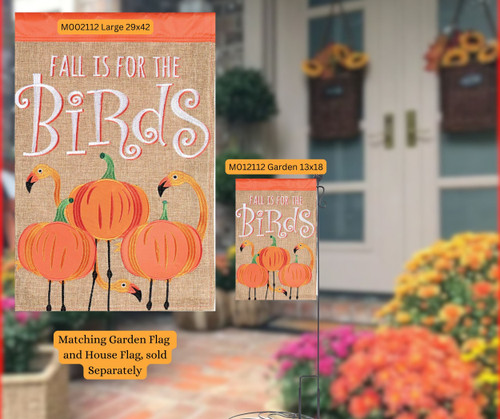 House Flag Burlap Pumpkin Flamingos