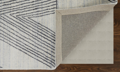 5' X 8' Black and Ivory Abstract Hand Woven Area Rug