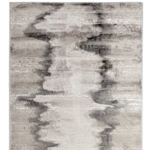 4' X 6' Gray Ivory and Taupe Abstract Power Loom Area Rug