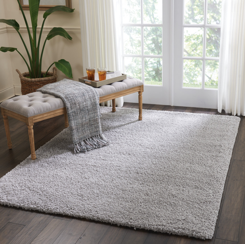 5' X 7' Gray Shag Non Skid Area Rug