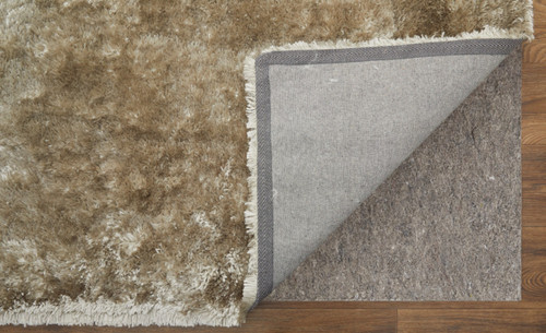 7' X 10' Gold Shag Hand Tufted Area Rug