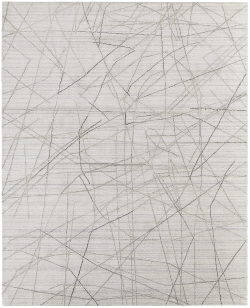 4' X 6' Gray and Ivory Abstract Hand Woven Area Rug