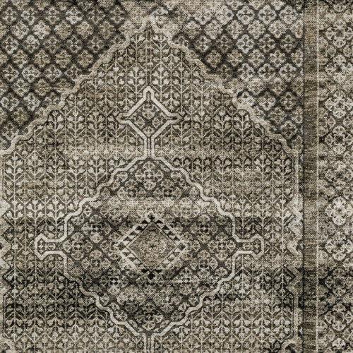 10' X 13' Gray And Beige Medallion Area Rug With Fringe
