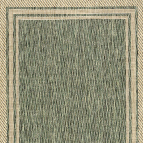 6' X 9' Green Geometric Indoor Outdoor Area Rug