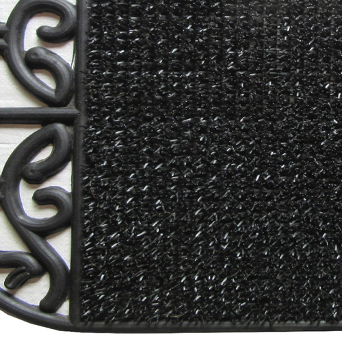 18" X 29" Black Rubber Outdoor Oval Door Mat