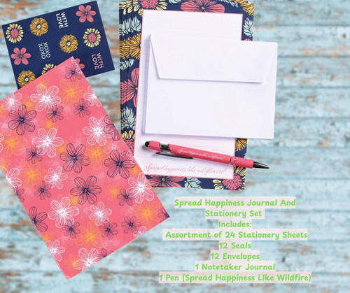 Journal Stationery Set Spread Happiness