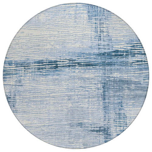 Round Striped Washable Indoor Outdoor Area Rug