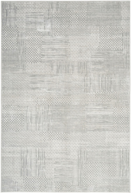 8' X 10' Silver and Gray Abstract Non Skid Area Rug