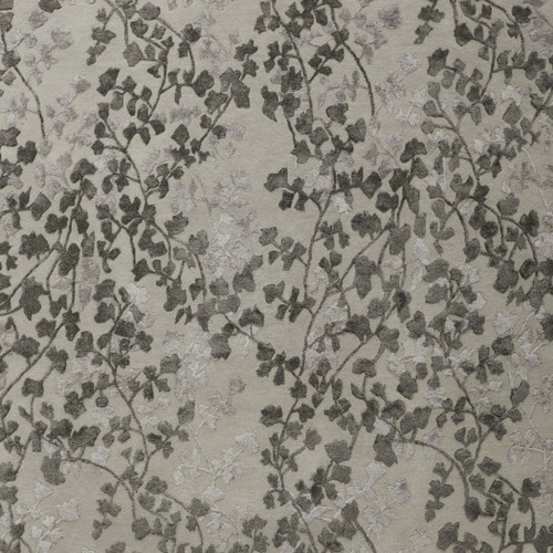 8' X 10' Gray and Silver Floral Hand Tufted Area Rug