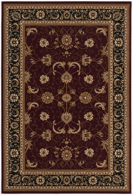 5' X 8' Red and Black Oriental Power Loom Area Rug