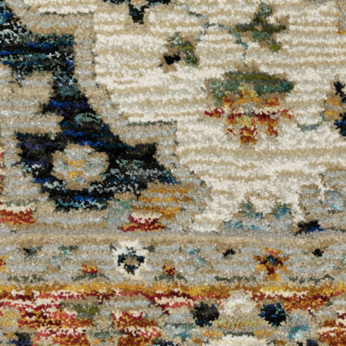 12' Blue And Orange Medallion Runner Rug