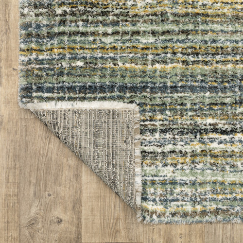 10' X 13' Green And Blue Geometric Area Rug