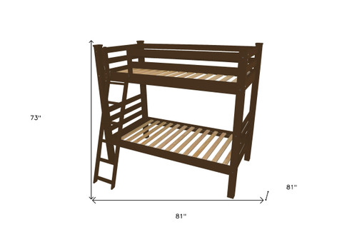 Brown Full Solid Wood Bunk Bed