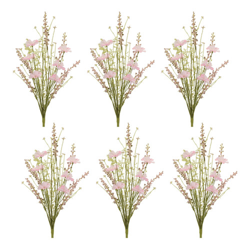 Set of Six 3" Pink Artificial