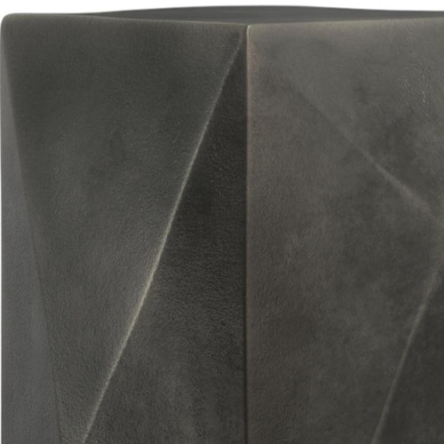 18" Powder Coated Graphite Aluminum Square Block End Table