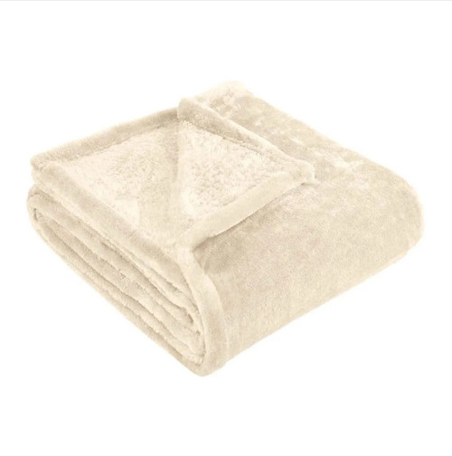 King Ivory Fleece Plain Weave Plush Blanket