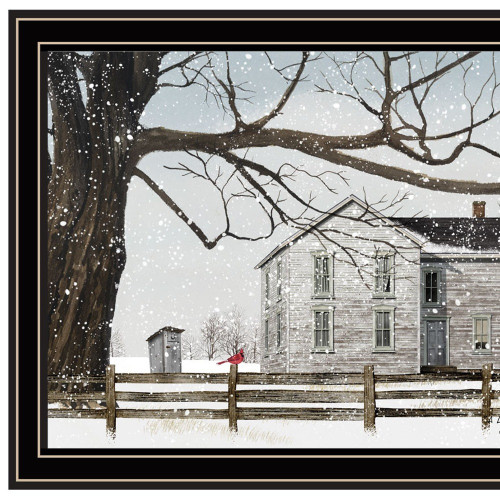 Set Of Two Life in the Countryside Winter Black Framed Wall Art