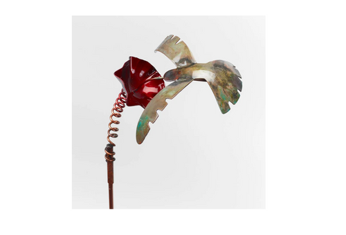 36" Red And Copper Copper Reversible Garden Stake