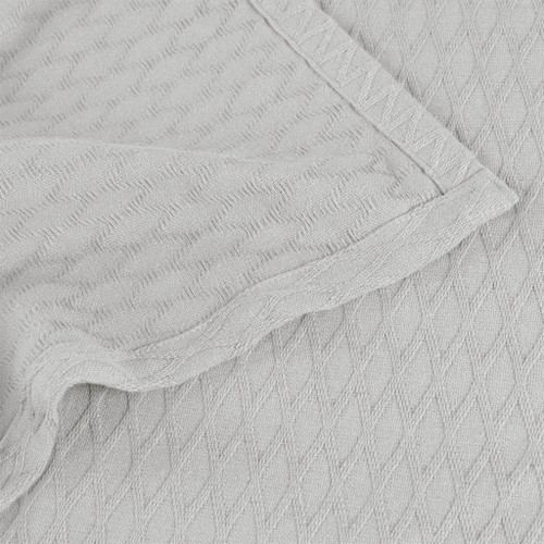 Twin Platinum Cotton Cable Knit Blanket