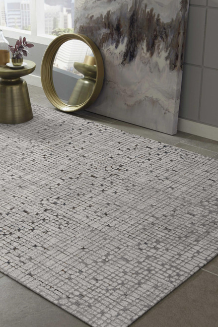 10' X 13' Gray And Black Abstract Area Rug
