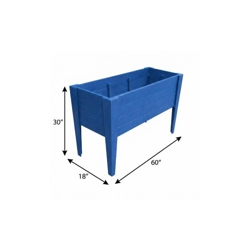 30" X 18" Blue Heavy Duty Plastic Rectangular Raised Garden Bed
