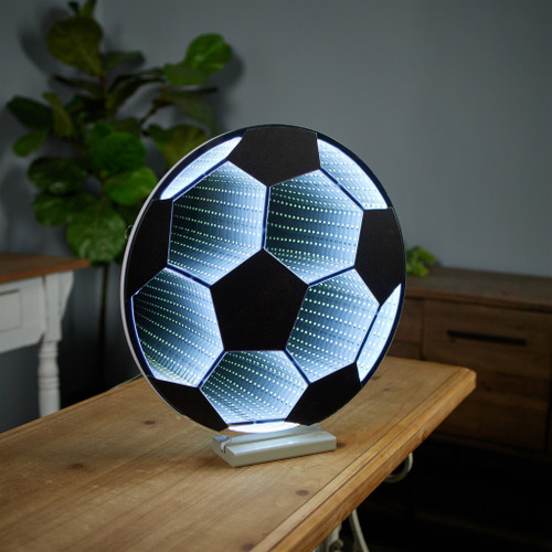 17" Brown Plastic Soccer Tabletop Sculpture with LED
