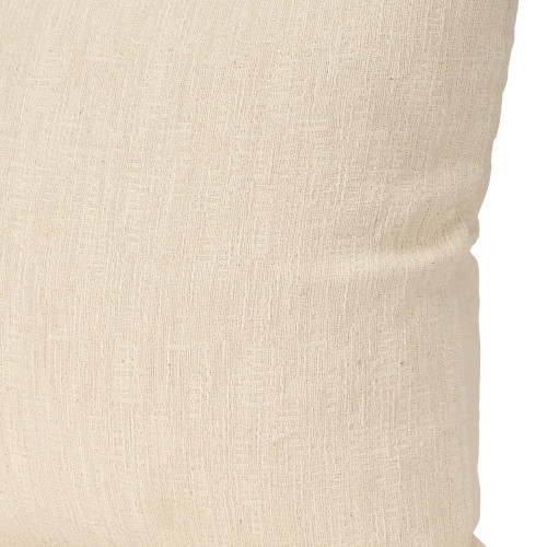 22" Cream Cotton Blend Throw Pillow Cover with Texture