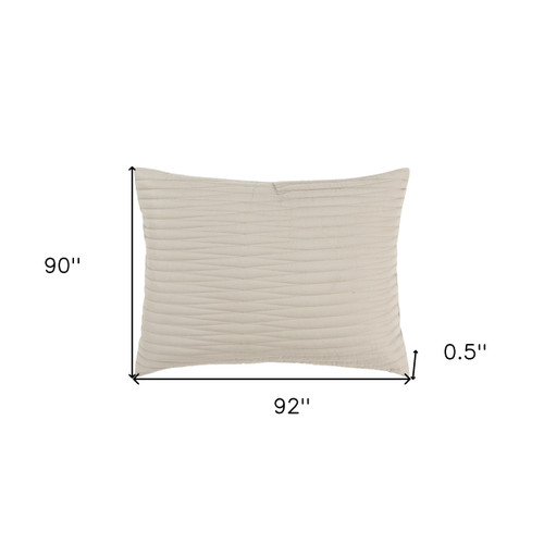 92" X 90" Natural Geometric Cotton Quilt