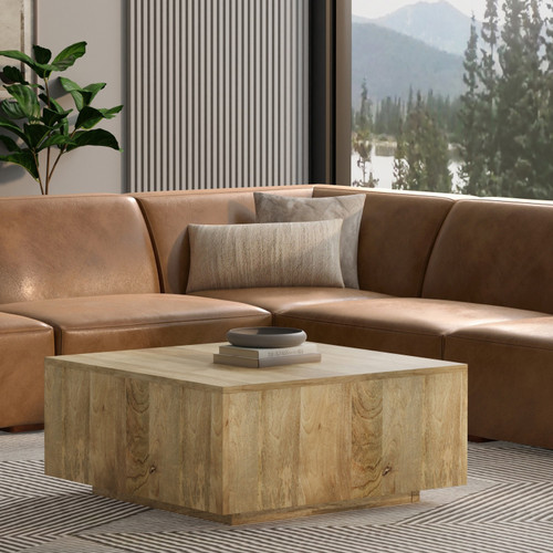 38" Brown Leather Modular Sofa